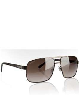 Gucci matte brown squared aviator sunglasses  