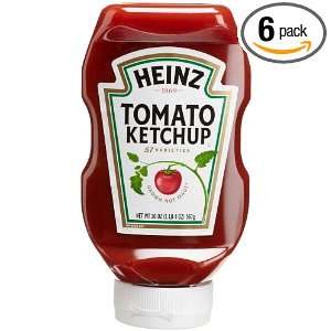 Heinz Tomato Ketchup, 20 Ounce Easy Squeeze Bottles (Pack of 6)