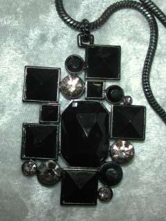 Black pendant necklace snake chain  