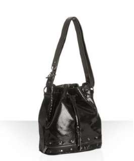 Hype black snake embossed leather Mary bucket bag   up to 70 