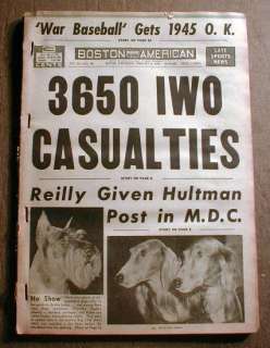 1945 WW II headline newspapers BATTLE of IWO JIMA   US Marines fight 