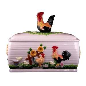  Rooster ceramic bread box / toast jar: Kitchen & Dining