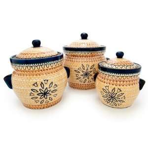    Polish Pottery Fall Moon Large Canister Set