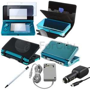 Car+AC Chargers+Leather Case Accessory For Nintendo 3DS  