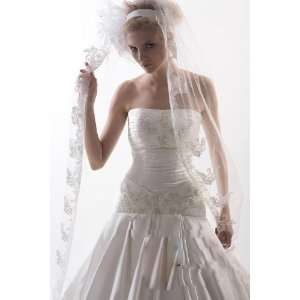  Ivory Lace Bridal Wedding Veil & Headpiece 53x73 