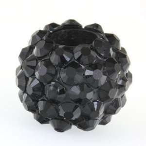    16mm Black Resin Rhinestone Large Hole Beads Arts, Crafts & Sewing