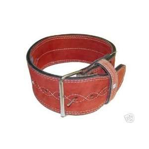  Leather Power Weight Lifting Belt  4w Red (Large) Sports 