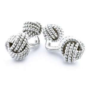   Jewelry Silver Twist Cable Love Knot Double Faced Cufflinks Jewelry