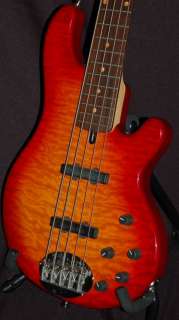   Deluxe 5 String Bass Quilt maple top Cherry Burst finish Nice  