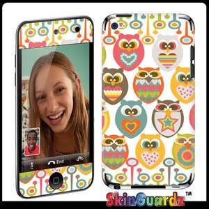 Cute Owl White Vinyl Case Decal Skin To Cover Your Apple iPOD TOUCH 4 