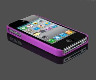   Hard Back Cover Case Skin With CHROME FOR Apple iPhone 4S 4 4G Purple