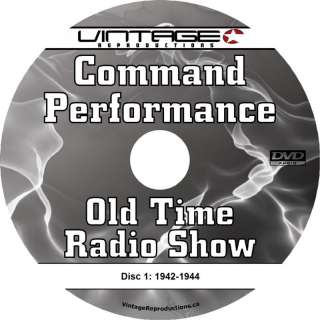 COMMAND PERFORMANCE   OTR Old Time Radio  2 DVD Set  
