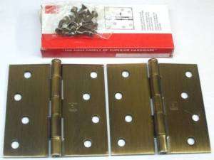 Hager 4 Residential Antique Brass Door Hinges  