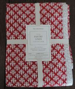 NEW Williams Sonoma Red Pantry Linen Tablecloth 70 Round  