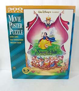   Classic Snow White And The Seven Dwarfs Movie Poster Puzzle Golden