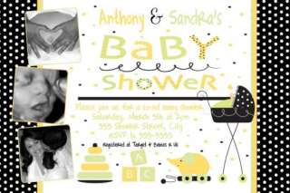 Stroller Fun Baby Shower Invitations Unisex Boy Girl  