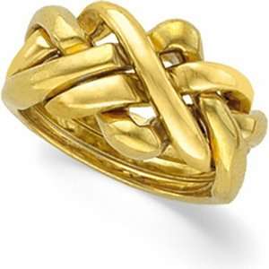  14K Yellow Gold Ladies Puzzle Ring: Jewelry