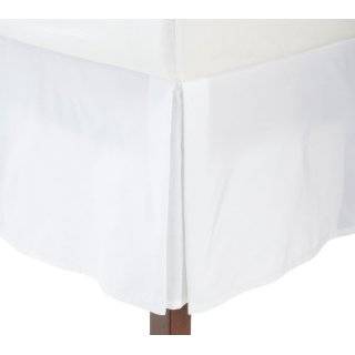 Fresh Ideas Tailored Poplin Bedskirt 14 Inch Drop Queen, White
