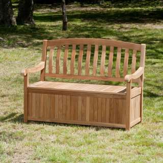NEW Outdoor Patio Teak Wood Garden Storage Bench Furniture SEI CR6703 