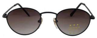 Vintage Small Round Purple Lens Black Sunglasses 567  
