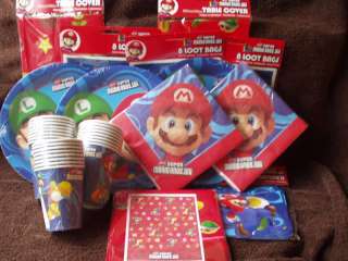 Super Mario Bros.Wii 108Pc Birthday PARTY PACK/SET 4 24  