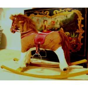   Brown and White Pinto Rocking Horse Made in Poland 