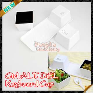   DEL Keyboard Coffee Tea Mug Cup Container Stuff Sugar Sauces Storage
