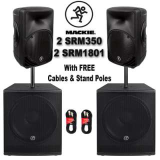 Mackie SRM1801 Pr. Powered Subs SRM350 Pr. DJ Speakers  