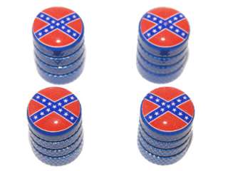 Rebel Confederate Flag Tire Valve Stem Caps   Blue  