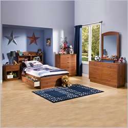   Logik Sunny Pine Twin Mates Storage Frame Only Bed 066311039061  