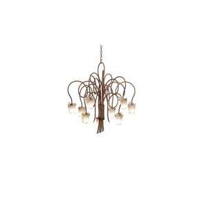   Tier Chandelier in Tortoise Shell with Flame glass