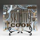 Tempered Glass Clear Cutting Board & Stand 8x10 Skinny Cook  