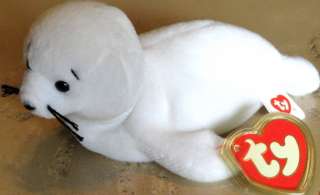 seamore the seal retired ty beanie baby 8 wide white baby seal with 
