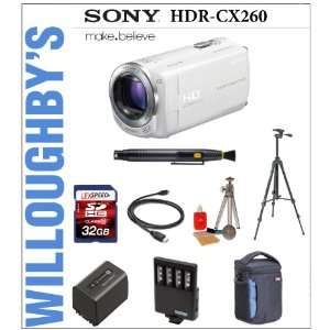 com Sony HDR CX260V High Definition Handycam Camcorder (White) + Sony 