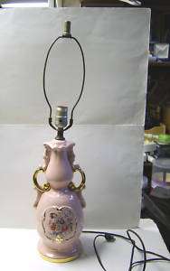 Vintage Victorian Flavor Soft Pink/Floral/Gold/Lamp  