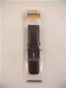 LEATHER CUFF WATCH BAND STRAP 28mm WIDE BROWN CROC NEW  