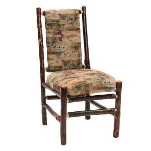   Lodge Hickory Upholstered Side Chair   86030 Stickley