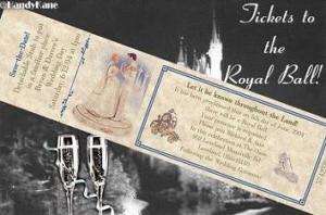 Cinderella Fairy Tale Wedding Favors Favor Tickets + En  