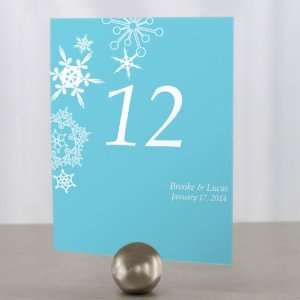  Winter Finery Table Number   Numbers 61 72   Aqua Blue 