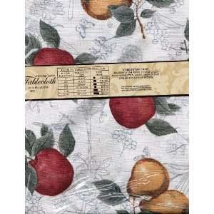  Printed Linen Fabric Tablecloth 54 X 52 Square, Pears 