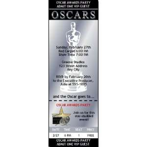  Oscar Awards Party Silver Ticket Invitation Health 