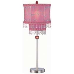   Source Twin Tier Beaded Pink Raspberry Table Lamp: Home Improvement