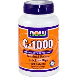  Now Vitamin C 1000mg Time Released with Rose Hips, 100 