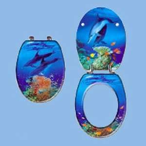 Trimmer GV B536 Scenic Premium Toilet Seat with Dolphins Under Water 