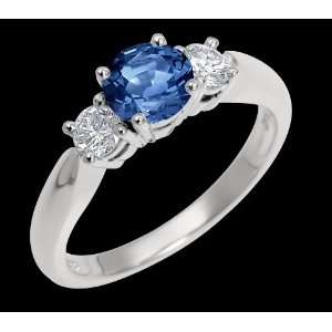   stone ring 1 carat white blue diamonds ring 