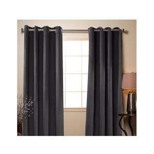  Poly Suede Window Panel Curtain Linen   Dark Grey: Home 